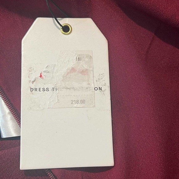 DRESS THE POPULATION CATRINE FIT & FLARE STRETCH CREPE MIDI DRESS BURGUNDY NWT - Picture 11 of 16